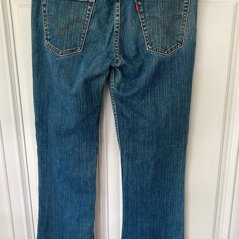 Vintage Levi’s premium denim jeans boot cut blue sz 30L rare cowboy lasso patch - Picture 5 of 12